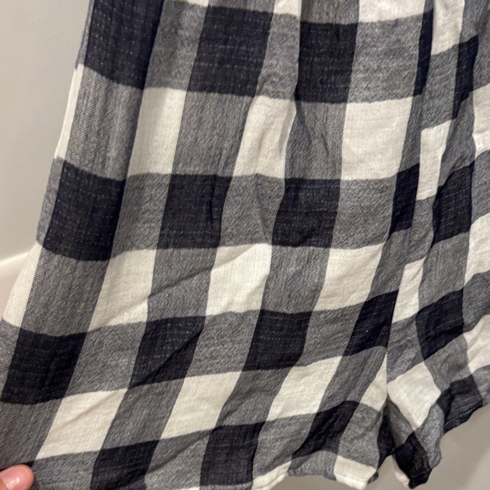 Final Touch Navy and White Checkered Romper - Picture 4 of 7